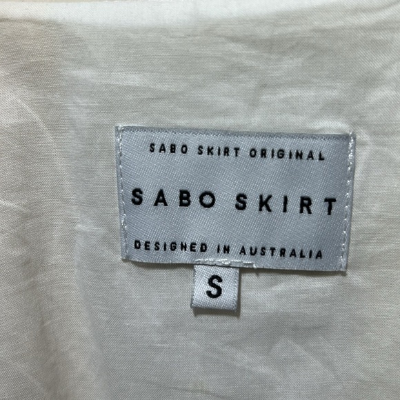 Dani Skirt Luca Frill Dress Yellow/Cream Front Tie Size Small - Picture 10 of 11